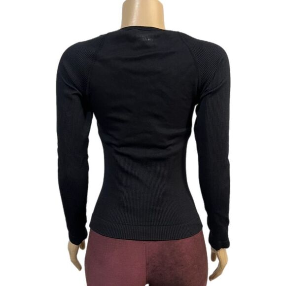 Victorias Secret Pink Active Seamless Ruched V neck long sleeve Pullover tee M - Picture 4 of 5